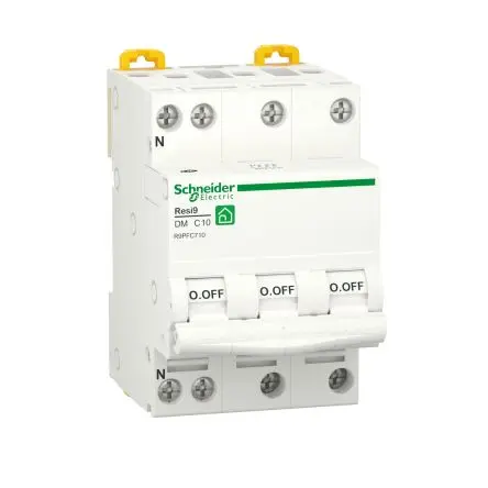 Produktfoto 1 von Schneider Electric Resi9 Miniaturüberlastschalter C-Kurve, Pol 3-polig 10A 400V ac, Abschaltvermögen 3000 A Resi9