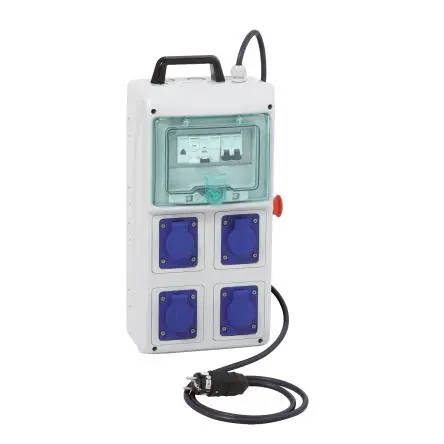 Produktfoto 1 von Schneider Electric Mureva Verteilereinheit Hellgrau 2P+PE, 230V, Oberfläche IP44 16A