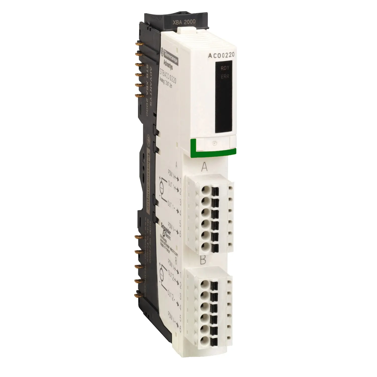 Produktfoto 1 von Schneider Electric STBACO Analoges Ausgangsmodul Analouge, Strom Ausgang 24 V DC