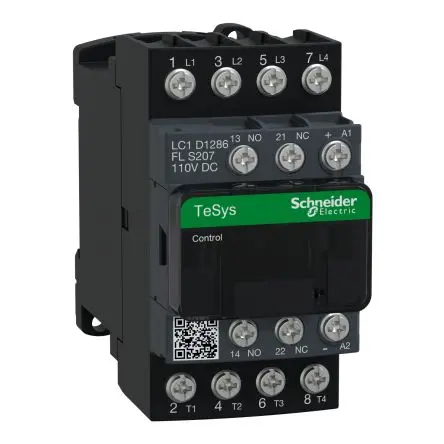 Produktfoto 1 von Schneider Electric TeSyS D Schütz 110V dc-Spule, 4-polig, 440V / 25 A 2 Schließer/2 Öffner Motorsteuerung,