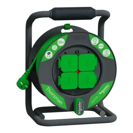 Produktfoto 1 von Schneider Electric HO5VV-F Kabeltrommel, 25 m, 4-fach, Typ E - Französisch IP44 230V