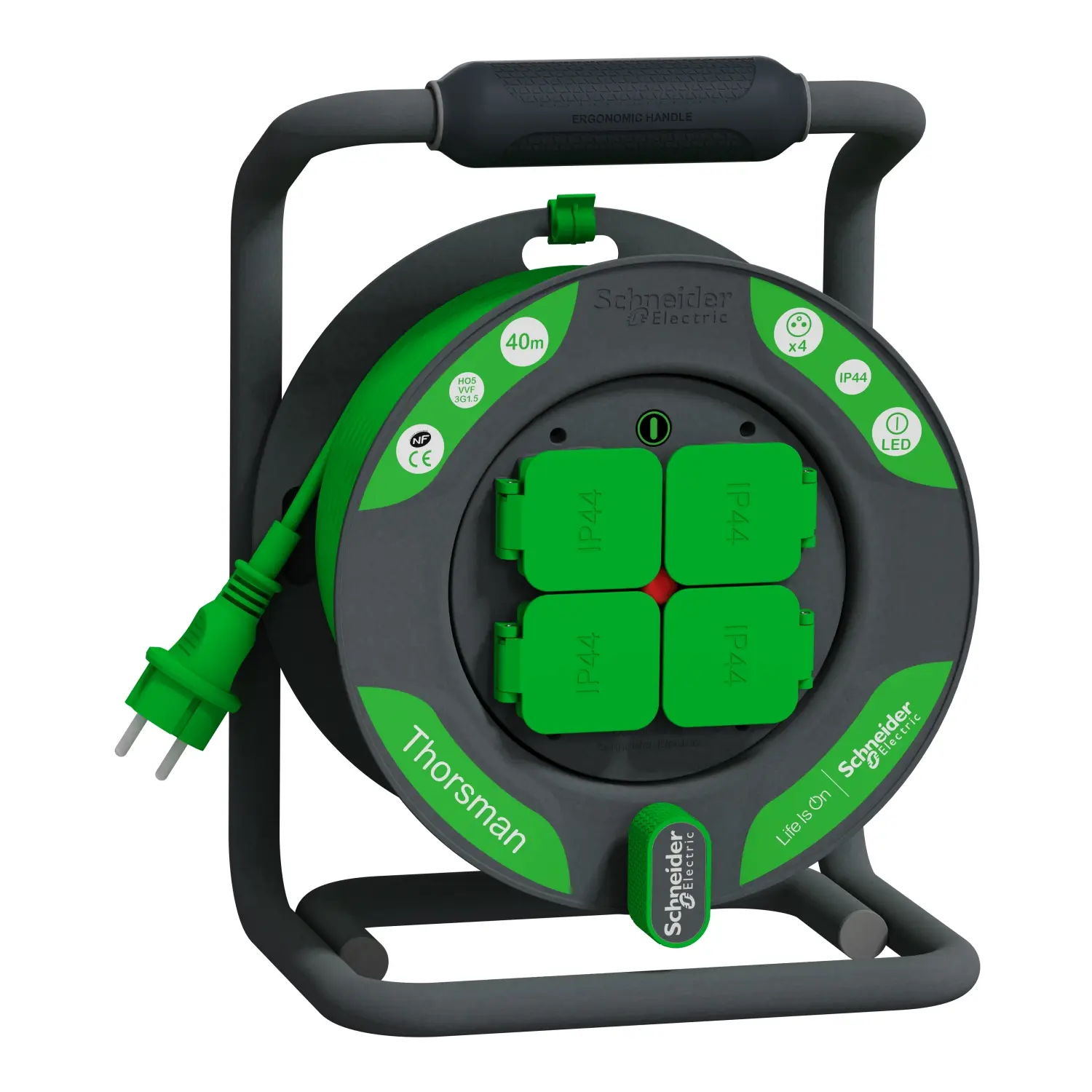 Produktfoto 1 von Schneider Electric Kabeltrommel, 40m, 4-fach IP44 230 V