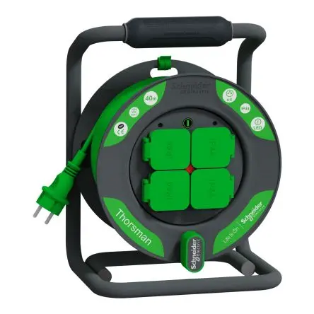Produktfoto 1 von Schneider Electric HO5VV-F Kabeltrommel, 40 m, 4-fach, CEE 7/5 IP44 230V