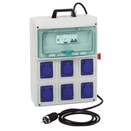 Produktfoto 1 von Schneider Electric Mureva Verteilereinheit Hellgrau 2P+PE, 230V, Oberfläche IP44 16A