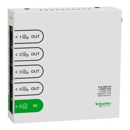 Produktfoto 1 von Schneider Electric R9H5SWP57 Ethernet-Switch 4-Port Unmanaged Power Over Ethernet