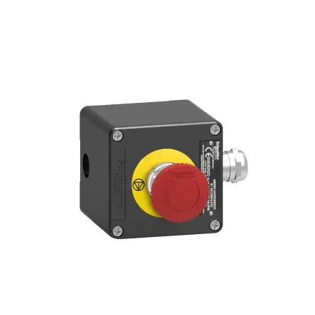 Produktfoto 1 von Schneider Electric Drehentriegelung Harmony Steuerstation-Schalter 1 Öffner/1 Öffner Rot Metall, IP65 Metall Schwarz