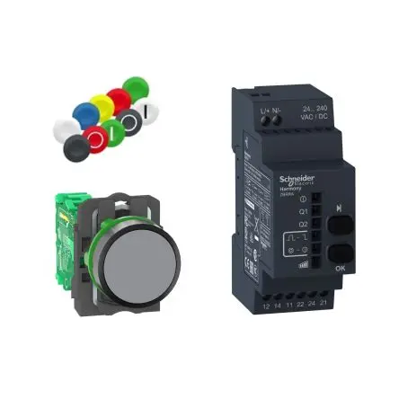 Produktfoto 1 von Schneider Electric Harmony Sender für Drucktasten Grün Push-Push Panel Ø 22 mm 240 V dc 240 V ac