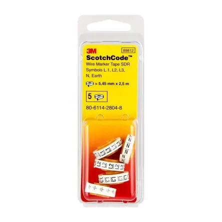 Produktfoto 1 von 3M SDR Kabelmarkierer beschriftbar Nachfüllpack, Beschriftung: L1, Schwarz