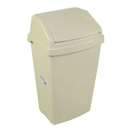 Produktfoto 1 von Robert Scott 50 Litre Large Lift Top Bin Polypropylen Mülleimer 50L Creme mit Klapp T 410 mm H. 640 mm B. 410mm