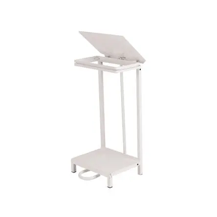 Produktfoto 1 von Robert Scott 92L Pedal Sack Holder Bin Stahl Müllbeutelhalter 92L Weiß mit Pedal T 430 mm H. 380 mm B. 435mm Schließer