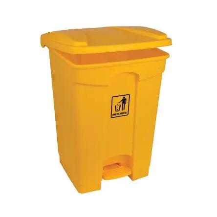 Produktfoto 1 von Robert Scott 45L Polypropylene Pedal Bin Polypropylen Mülleimer 45L Gelb mit Pedal T 410 mm H. 600 mm B. 410mm Deckel