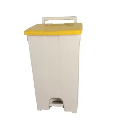 Produktfoto 1 von Robert Scott 90L Polaris Pedal Bin Polypropylen Mülleimer 90L Gelb mit Pedal T 330 mm H. 870 mm B. 510mm Schließer (NO)
