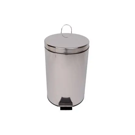 Produktfoto 1 von Robert Scott 12L Stainless Steel Pedal Bin Stahl Mülleimer 12L Grau mit Pedal T 320 mm H. 390 mm B. 250mm Schließer (NO)