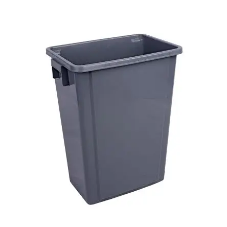 Produktfoto 1 von Robert Scott 60 Litre Recycling Waste Bin Polypropylen Mülleimer 60L Grau mit Schlitz T 460 mm H. 580 mm B. 320mm Deckel