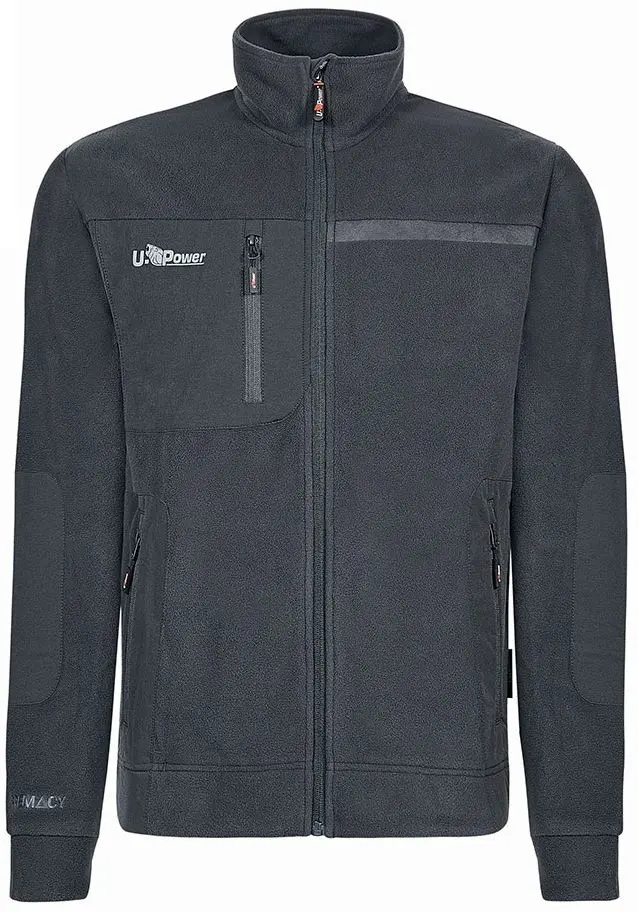 Produktfoto 1 von UPower VENUS Herren Fleece-Jacke, 100 % Polyester Grau Reißverschluss, Größe 3XL