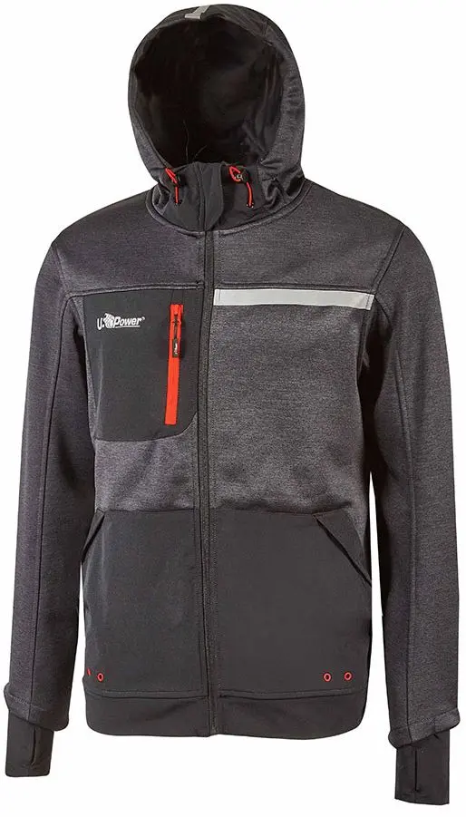Produktfoto 1 von UPower Galaxy Unisex Sweatshirt, 100 % Polyester Grau Reißverschluss, Größe 5XL