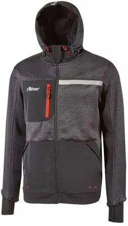 Produktfoto 1 von UPower Galaxy Unisex Sweatshirt, 100 % Polyester Grau Reißverschluss, Größe 5XL