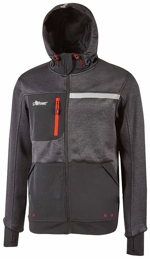 Produktfoto 1 von UPower Galaxy Unisex Sweatshirt, 100 % Polyester Grau Reißverschluss, Größe L