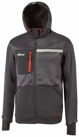 Produktfoto 1 von UPower Galaxy Unisex Sweatshirt, 100 % Polyester Grau Reißverschluss, Größe L