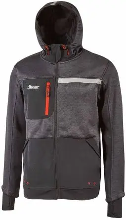 Produktfoto 1 von UPower Galaxy Unisex Sweatshirt, 100 % Polyester Grau Reißverschluss, Größe M