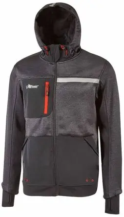 Produktfoto 1 von UPower Galaxy Unisex Sweatshirt, 100 % Polyester Grau Reißverschluss, Größe XL