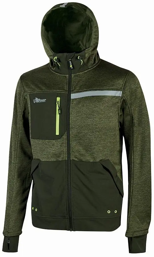 Produktfoto 1 von UPower Galaxy Unisex Sweatshirt, 100 % Polyester Grün Reißverschluss, Größe 4XL