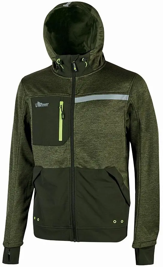 Produktfoto 1 von UPower Galaxy Unisex Sweatshirt, 100 % Polyester Grün Reißverschluss, Größe L