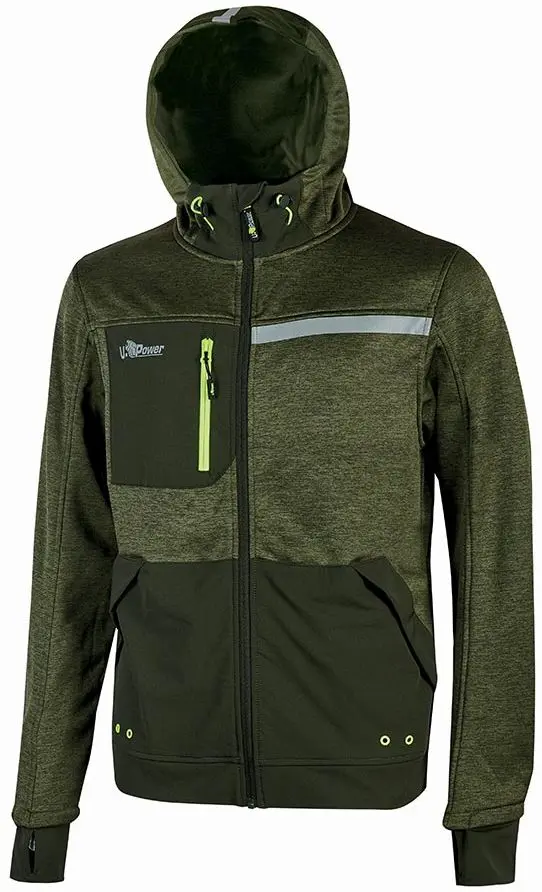Produktfoto 1 von UPower Galaxy Unisex Sweatshirt, 100 % Polyester Grün Reißverschluss, Größe S