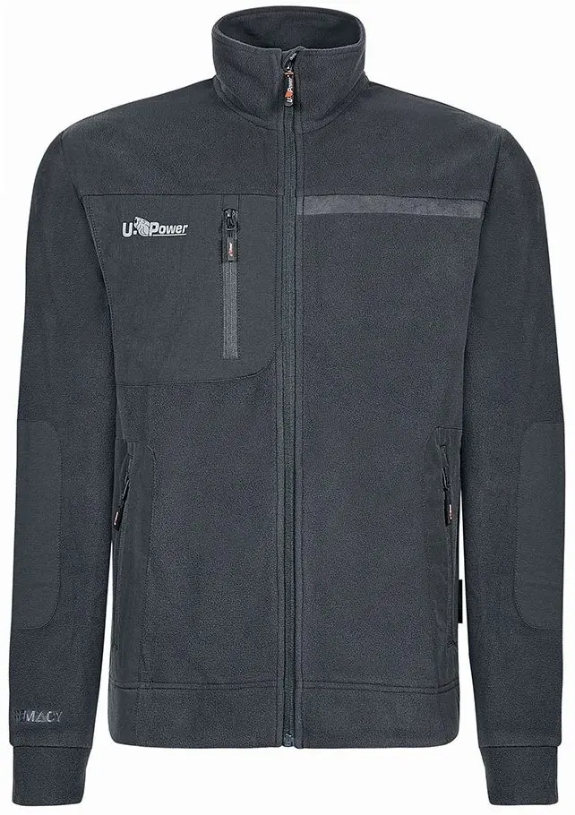 Produktfoto 1 von UPower VENUS Herren Fleece-Jacke, 100 % Polyester Grau Reißverschluss, Größe 4XL