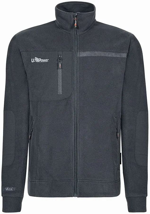 Produktfoto 1 von UPower VENUS Herren Fleece-Jacke, 100 % Polyester Grau Reißverschluss, Größe L
