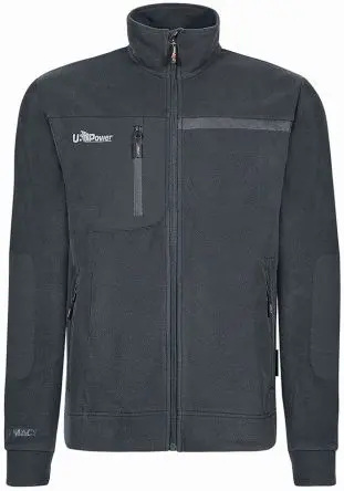 Produktfoto 1 von UPower VENUS Herren Fleece-Jacke, 100 % Polyester Grau Reißverschluss, Größe M