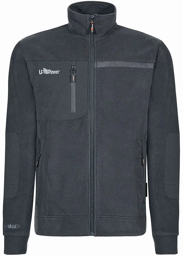 Produktfoto 1 von UPower VENUS Herren Fleece-Jacke, 100 % Polyester Grau Reißverschluss, Größe S