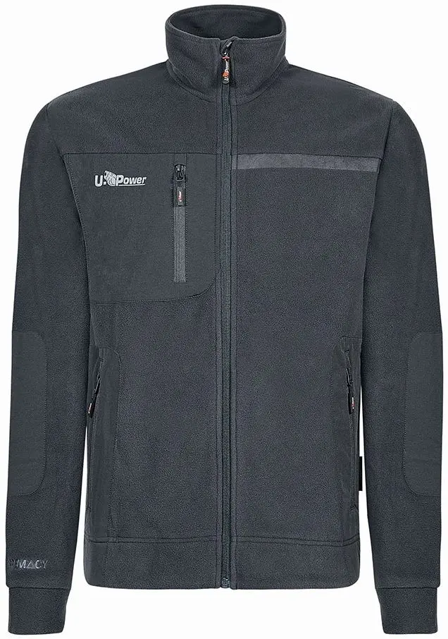 Produktfoto 1 von UPower VENUS Herren Fleece-Jacke, 100 % Polyester Grau Reißverschluss, Größe XL