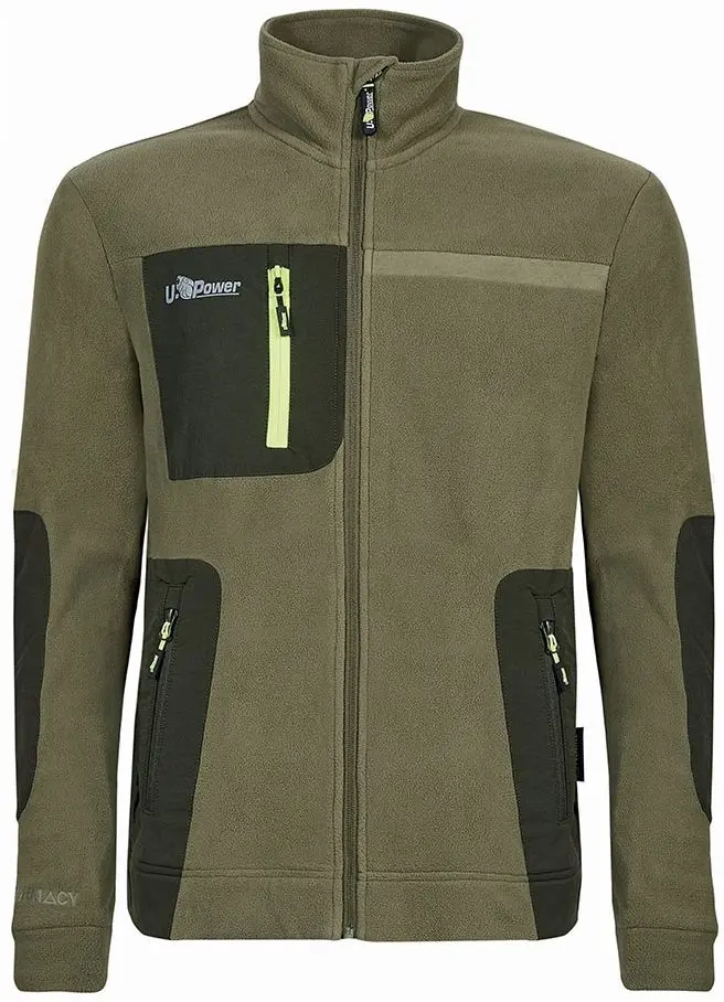Produktfoto 1 von UPower VENUS Herren Fleece-Jacke, 100 % Polyester Grün Reißverschluss, Größe 4XL