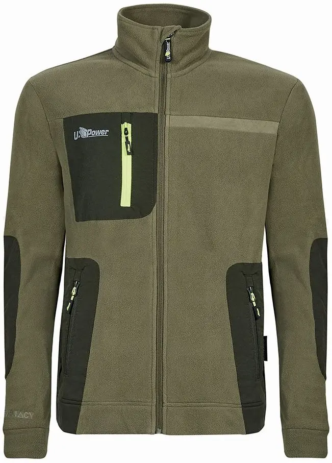 Produktfoto 1 von UPower VENUS Herren Fleece-Jacke, 100 % Polyester Grün Reißverschluss, Größe L