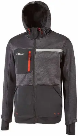 Produktfoto 1 von UPower Galaxy Unisex Sweatshirt, 100 % Polyester Grau Reißverschluss, Größe 3XL