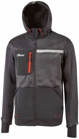 Produktfoto 1 von UPower Galaxy Unisex Sweatshirt, 100 % Polyester Grau Reißverschluss, Größe 4XL