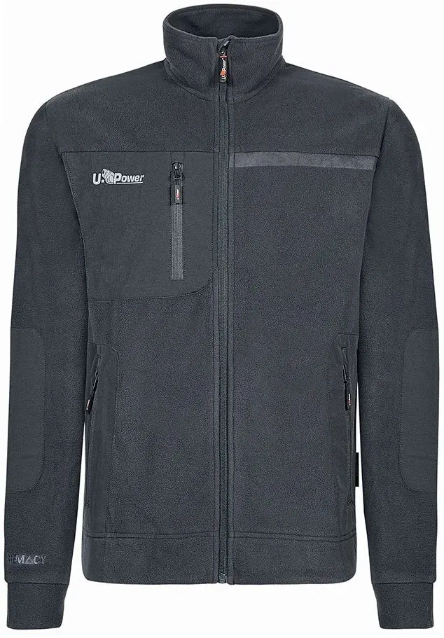 Produktfoto 1 von UPower VENUS Herren Fleece-Jacke, 100 % Polyester Grau Reißverschluss, Größe 2XL