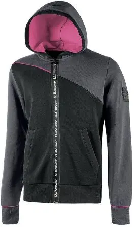 Produktfoto 1 von UPower Jupiter Damen Sweatshirt, 35 % Polyester, 65 % Baumwolle Grau Reißverschluss, Größe XL