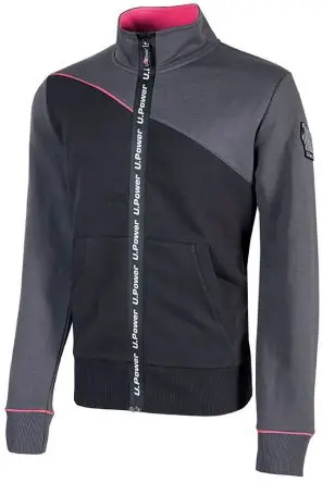 Produktfoto 1 von UPower URANUS Damen Sweatshirt, 65 % Polyester, 35 % Baumwolle Grau Reißverschluss, Größe 3XL