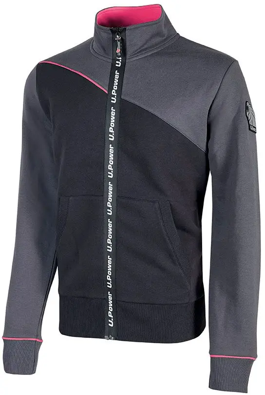 Produktfoto 1 von UPower URANUS Damen Sweatshirt, 65 % Polyester, 35 % Baumwolle Grau Reißverschluss, Größe L