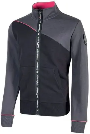Produktfoto 1 von UPower URANUS Damen Sweatshirt, 65 % Polyester, 35 % Baumwolle Grau Reißverschluss, Größe L