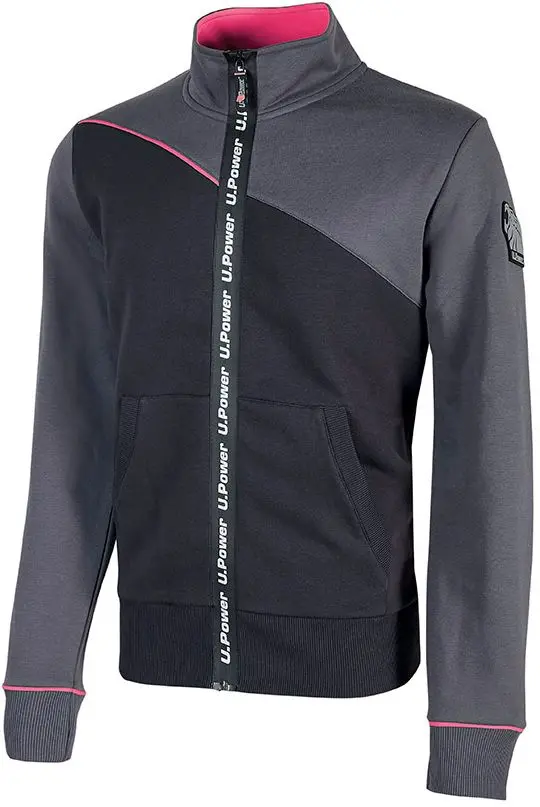 Produktfoto 1 von UPower URANUS Damen Sweatshirt, 65 % Polyester, 35 % Baumwolle Grau Reißverschluss, Größe S