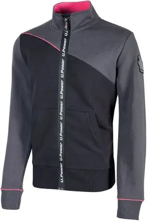 Produktfoto 1 von UPower URANUS Damen Sweatshirt, 65 % Polyester, 35 % Baumwolle Grau Reißverschluss, Größe S
