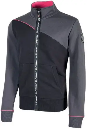 Produktfoto 1 von UPower URANUS Damen Sweatshirt, 35 % Baumwolle, 65 % Polyester Grau Reißverschluss, Größe XS