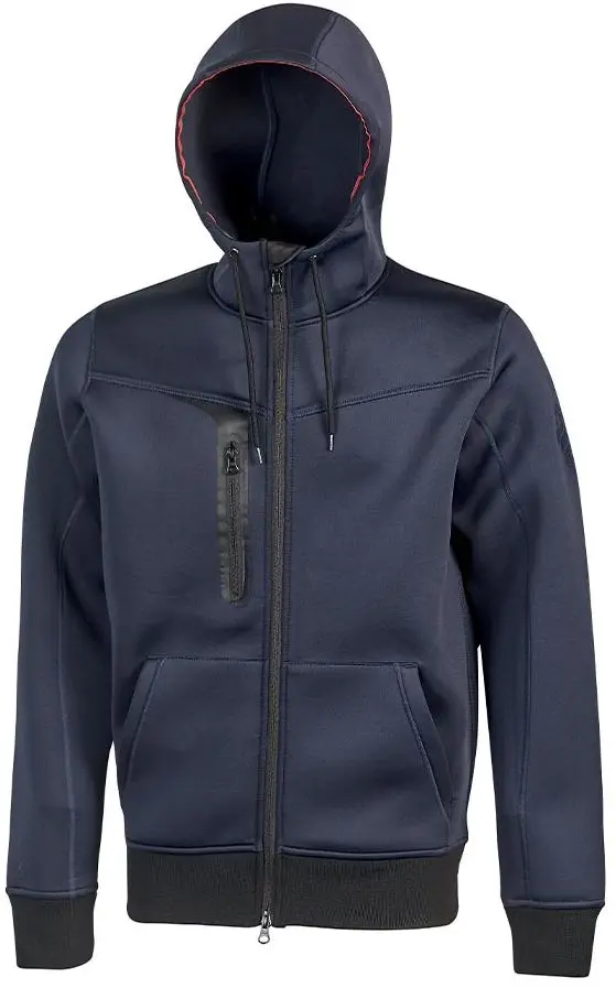 Produktfoto 1 von UPower TASTY Herren Fleece-Jacke, 67 % Polyester, 5 % Elasthan, 28 % Viskose, Blau Reißverschluss, Größe 3XL