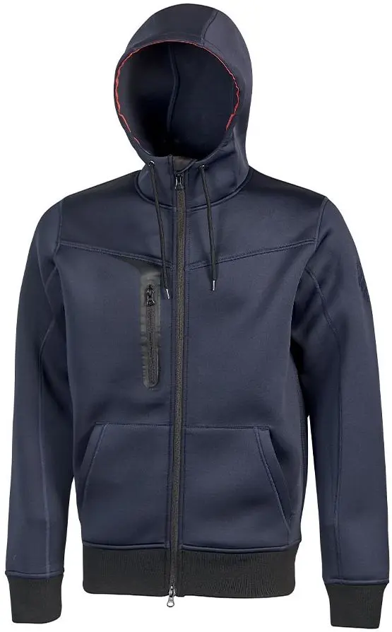 Produktfoto 1 von UPower TASTY Herren Fleece-Jacke, 5 % Elasthan, 67 % Polyester, 28 % Viskose, Blau Reißverschluss, Größe S