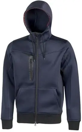 Produktfoto 1 von UPower TASTY Herren Fleece-Jacke, 67 % Polyester, 5 % Elasthan, 28 % Viskose, Blau Reißverschluss, Größe XL