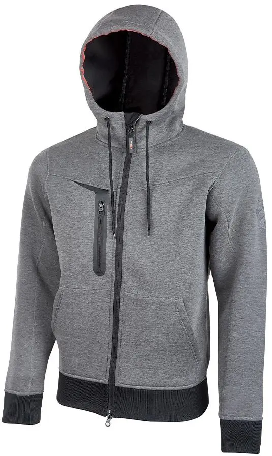 Produktfoto 1 von UPower TASTY Herren Fleece-Jacke, 28 % Viskose, 5 % Elasthan, 67 % Polyester Grau Reißverschluss, Größe 3XL