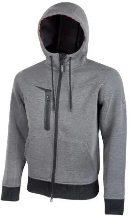 Produktfoto 1 von UPower TASTY Herren Fleece-Jacke, 28 % Viskose, 5 % Elasthan, 67 % Polyester Grau Reißverschluss, Größe 3XL